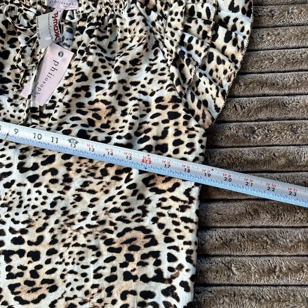 🎉5 for $45🎉 NWT Philosophy top blouse shirt size XS animal print - Picture 8 of 11